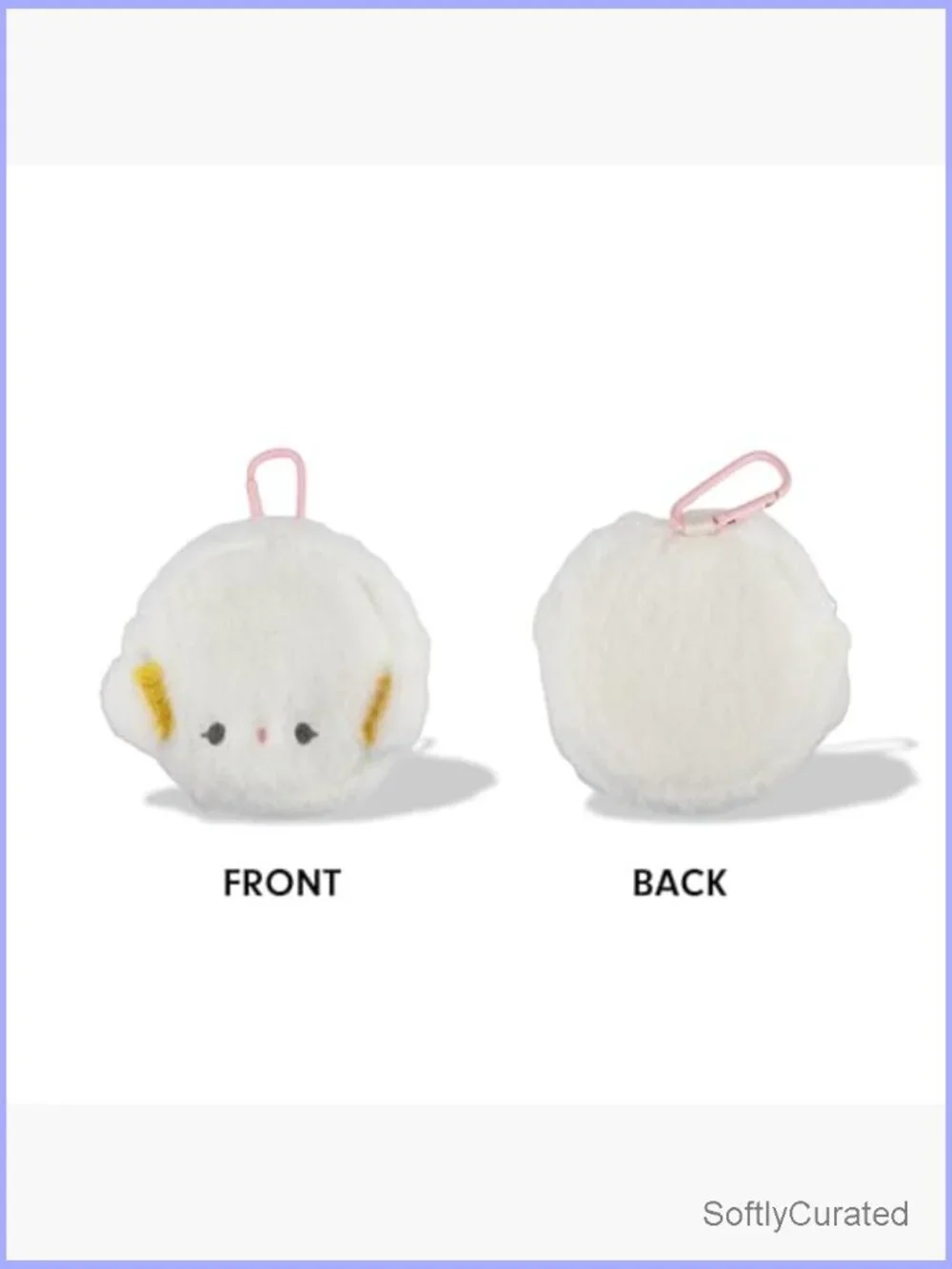 Sanrio Plush Earbud Pouch Keychain Charm, Fuzzy Coin Purse for Small Accessories
